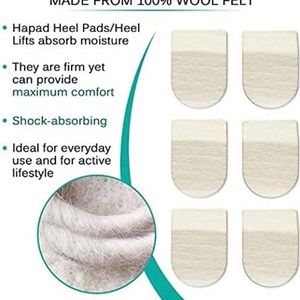 Hapad Heel Pads, 2 Inches x 3/16” Wool Felt Heel Cushion Pads